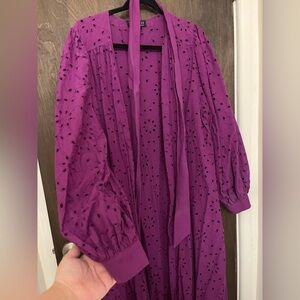 Eloquii Magenta Purple Eyelet Wrap with Shorts